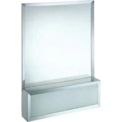 24w X 32"h Chrome-Plated Aluminum Cosmetic Box With Attached Mirror