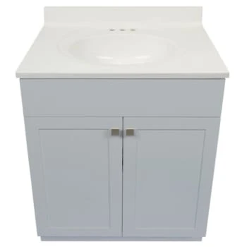 Modular Vanity Tops 49 X 22" Solid White Cultured Marble Vanity Top And Bowl 4 Modular Vanity Tops 49 X 22" Solid White Cultured Marble Vanity Top And Bowl - Image 2