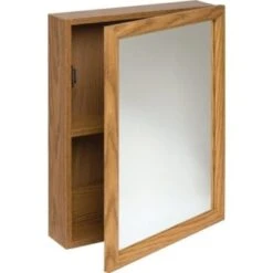Zenith 16w X 20" Surface Mount Oak Wood Mirrored Medicine Cabinet