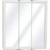 Zenith 30w X 26" Surface Mount White Tri-View Wood Mirrored Medicine Cabinet