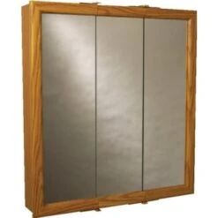Zenith 24w X 26" Surface Mount Oak Tri-View Wood Mirrored Medicine Cabinet 7 Zenith 24w X 26" Surface Mount Oak Tri-View Wood Mirrored Medicine Cabinet -Whirlpool Shop 404456 V Lg