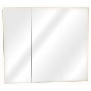 Zenith 48 W X 30 In H Surface-Mount Tri-View Bevel Mirror Medicine Cabinet 3 Zenith 48 W X 30 In H Surface-Mount Tri-View Bevel Mirror Medicine Cabinet