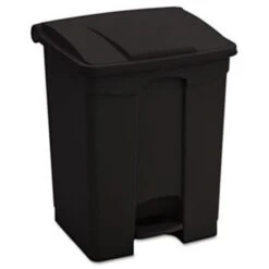 Safco 17 Gallon Plastic Step-On Trash Receptacle (Black)