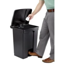 Safco 17 Gallon Plastic Step-On Trash Receptacle (Black) -Whirlpool Shop 505797 w LifestyleImage Lg