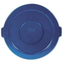 Rubbermaid 32 Gallon Brute Round Flat Top Trash Can Lid (Blue) (6-Pack)