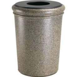 Commercial Zone Products Stonetec 50 Gallon Round Trash Can (Riverstone)