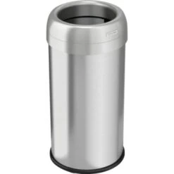 Hls Commercial 16 Gallon Stainless Steel Round Open Top Trash Can