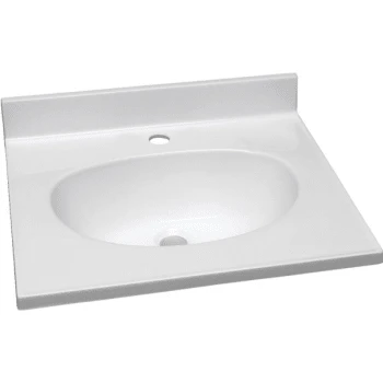 Design House® 25x22" Solid White Cultured Marble Vanity Top And Bowl 3 Design House® 25x22" Solid White Cultured Marble Vanity Top And Bowl
