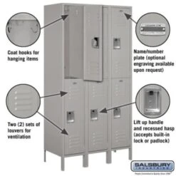 Salsbury Industries® Gray-Standard Metal Locker 6 Feet High X 18 Inches 6 Salsbury Industries® Gray-Standard Metal Locker 6 Feet High X 18 Inches -Whirlpool Shop 621046 w DetailedProductView1 Lg