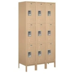 Salsbury Industries® Tan-Triple Tier Standard Metal Locker-6 Feet X 18 Inches