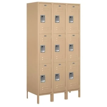 Salsbury Industries® Tan-Triple Tier Standard Metal Locker-6 Feet X 18 Inches 3 Salsbury Industries® Tan-Triple Tier Standard Metal Locker-6 Feet X 18 Inches