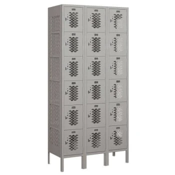 Salsbury Industries® Gray-Six Tier Box-Vented Metal Locker 6 Feet Highx15inches 3 Salsbury Industries® Gray-Six Tier Box-Vented Metal Locker 6 Feet Highx15inches