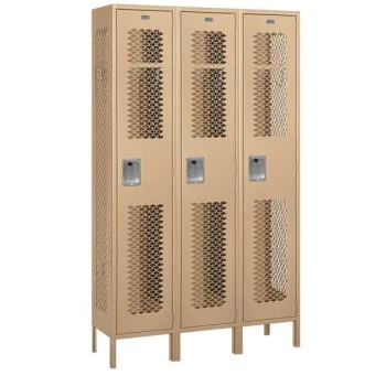 Salsbury Industries® Tan Single Tier Vented Metal Locker 6 Feet X 15 Inches 3 Salsbury Industries® Tan Single Tier Vented Metal Locker 6 Feet X 15 Inches