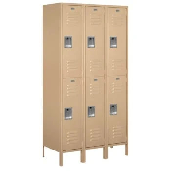 Salsbury Industries® Tan Double Tier Standard Metal Locker 6 Feet X 18inches 3 Salsbury Industries® Tan Double Tier Standard Metal Locker 6 Feet X 18inches