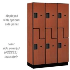 Salsbury Industries® Cherry-Double Tier S Style-Wood Locker 6 Feet X 18 Inches -Whirlpool Shop 621085 w AlternateImageView Lg
