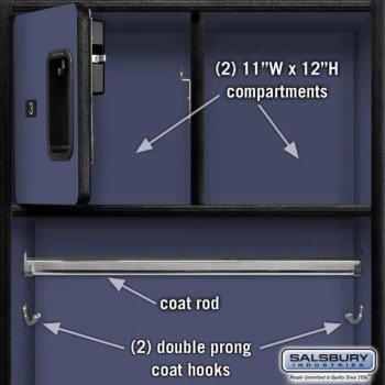 Salsbury Industries® Blue Designer Wood Open Access Locker 6 Feet X 18 Inches 7 Salsbury Industries® Blue Designer Wood Open Access Locker 6 Feet X 18 Inches - Image 5