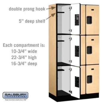 Salsbury Industries® Maple-Designer Wood Locker 6 Feet X 18 Inches 6 Salsbury Industries® Maple-Designer Wood Locker 6 Feet X 18 Inches - Image 4