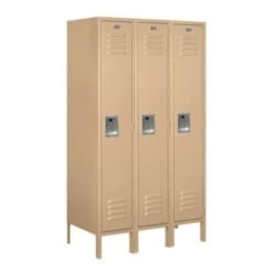 Salsbury Industries® Tan-Single Tier Standard Metal Locker 5 Feet X 18 Inches