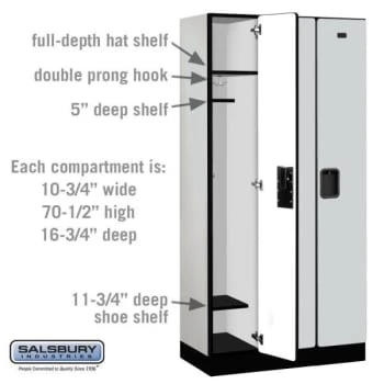 Salsbury Industries® Gray- Single Tier Designer Wood Locker 6 Feet X 18 Inches 6 Salsbury Industries® Gray- Single Tier Designer Wood Locker 6 Feet X 18 Inches - Image 4