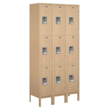 Salsbury Industries® Tan Triple Tier Standard Metal Locker-6 Feet X 15inches 3 Salsbury Industries® Tan Triple Tier Standard Metal Locker-6 Feet X 15inches