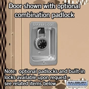 Salsbury Industries® Tan-Double Tier Vented Metal Locker-6 Feet X 15 Inches 5 Salsbury Industries® Tan-Double Tier Vented Metal Locker-6 Feet X 15 Inches - Image 3