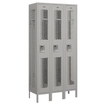 Salsbury Industries® Gray-Single Tier Vented Metal Locker 6 Feet X15 Inches 3 Salsbury Industries® Gray-Single Tier Vented Metal Locker 6 Feet X15 Inches