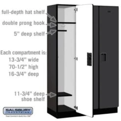 Salsbury Industries® Black Single Tier Designer Wood Locker 6 Feet X 18 Inches 14 Salsbury Industries® Black Single Tier Designer Wood Locker 6 Feet X 18 Inches -Whirlpool Shop 621193 w DetailedProductView2 Lg