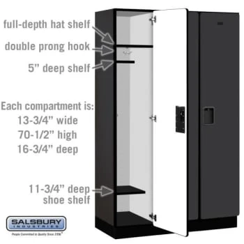 Salsbury Industries® Black Single Tier Designer Wood Locker 6 Feet X 18 Inches 6 Salsbury Industries® Black Single Tier Designer Wood Locker 6 Feet X 18 Inches - Image 4