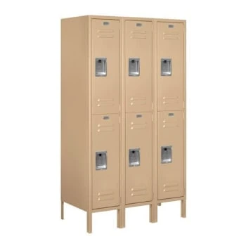 Salsbury Industries® Tan-Double Tier Standard Metal Locker 5 Feet X 18 Inches 3 Salsbury Industries® Tan-Double Tier Standard Metal Locker 5 Feet X 18 Inches
