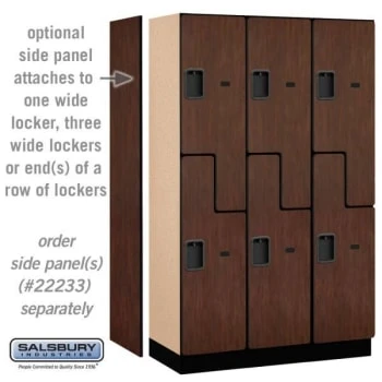 Salsbury Industries® Mahogany-Double Tier S Style-Wood Locker 6 Feet X 18inches 5 Salsbury Industries® Mahogany-Double Tier S Style-Wood Locker 6 Feet X 18inches - Image 3