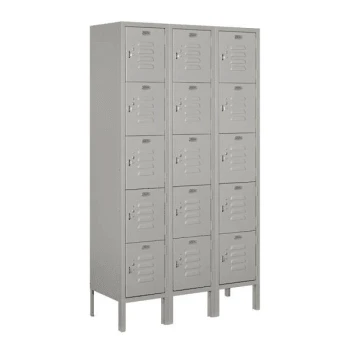 Salsbury Industries® Gray-Five Tier Box-Standard Metal Locker-5 Feet X 12inches 3 Salsbury Industries® Gray-Five Tier Box-Standard Metal Locker-5 Feet X 12inches
