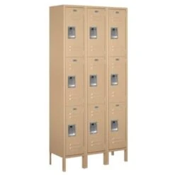 Salsbury Industries® Tan-Triple Tier Standard Metal Locker-6 Feet X 12 Inches
