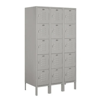 Salsbury Industries® Gray-Five Tier Box-Standard Metal Locker 5 Feet X 18inches 3 Salsbury Industries® Gray-Five Tier Box-Standard Metal Locker 5 Feet X 18inches