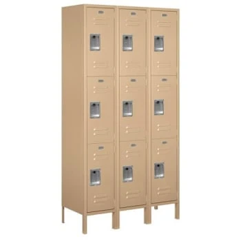 Salsbury Industries® Triple Tier-Tan-Standard Metal Locker 6 Feet X 15 Inches 3 Salsbury Industries® Triple Tier-Tan-Standard Metal Locker 6 Feet X 15 Inches