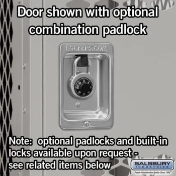 Salsbury Industries® Double Tier-Gray-Vented Metal Locker 6 Feet X 18 Inches 5 Salsbury Industries® Double Tier-Gray-Vented Metal Locker 6 Feet X 18 Inches - Image 3
