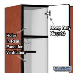 Salsbury Industries® Cherry-Single Tier Designer Wood Locker 6 Feet X 18 Inches -Whirlpool Shop 621363 w DetailedProductView3 Lg