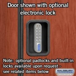 Salsbury Industries® Cherry-Single Tier Designer Wood Locker 6 Feet X 18 Inches -Whirlpool Shop 621363 w DetailedProductView5 Lg