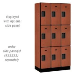 Salsbury Industries® Cherry-Triple Tier Designer Wood Locker 6 Feet X 18 Inches -Whirlpool Shop 621364 w AlternateImageView Lg