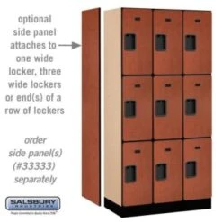 Salsbury Industries® Cherry-Triple Tier Designer Wood Locker 6 Feet X 18 Inches -Whirlpool Shop 621364 w DetailedProductView1 Lg