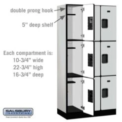 Salsbury Industries® Gray- Triple Tier Designer Wood Locker 6 Feet X 18 Inches 14 Salsbury Industries® Gray- Triple Tier Designer Wood Locker 6 Feet X 18 Inches -Whirlpool Shop 621366 w DetailedProductView2 Lg