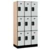 Salsbury Industries® Gray- Triple Tier Designer Wood Locker 6 Feet X 18 Inches -Whirlpool Shop 621366 w MainProductImage Lg