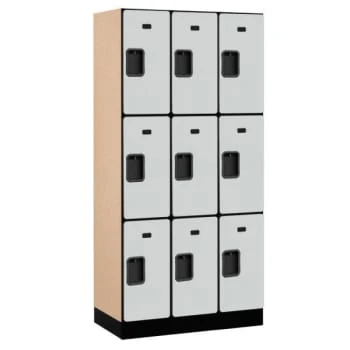 Salsbury Industries® Gray- Triple Tier Designer Wood Locker 6 Feet X 18 Inches 3 Salsbury Industries® Gray- Triple Tier Designer Wood Locker 6 Feet X 18 Inches