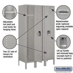Salsbury Industries® Gray-12 Inch-Single Tier Metal Locker 5 Feet X 15 Inches 6 Salsbury Industries® Gray-12 Inch-Single Tier Metal Locker 5 Feet X 15 Inches -Whirlpool Shop 621394 w DetailedProductView1 Lg