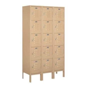 Salsbury Industries® Tan- Five Tier Box Style-Metal Locker 5 Feet X 12inches 3 Salsbury Industries® Tan- Five Tier Box Style-Metal Locker 5 Feet X 12inches