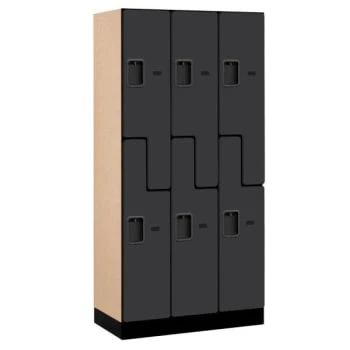 Salsbury Industries® Black-Double Tier S Style-Wood Locker 6 Feet X 18 Inches 3 Salsbury Industries® Black-Double Tier S Style-Wood Locker 6 Feet X 18 Inches