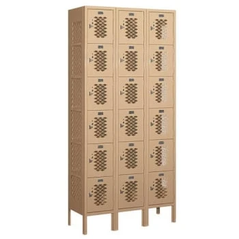 Salsbury Industries® Tan Six Tier Box Vented Metal Locker 6 Feet X 12 Inches 3 Salsbury Industries® Tan Six Tier Box Vented Metal Locker 6 Feet X 12 Inches