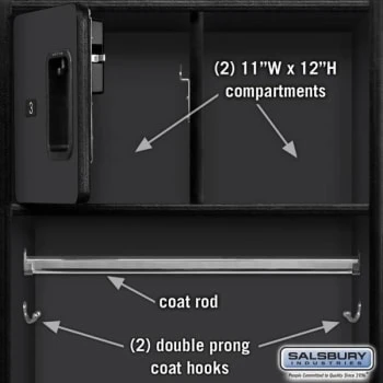 Salsbury Industries® Black-Designer Wood Open Access Locker 6 Feet X 18 Inches 7 Salsbury Industries® Black-Designer Wood Open Access Locker 6 Feet X 18 Inches - Image 5