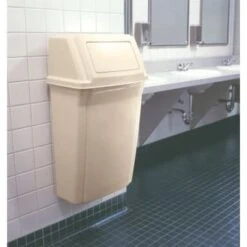 Rubbermaid Slim Jim 15 Gallon Wall Mount Trash Can (Beige) -Whirlpool Shop 655753 v DetailedProductView6 Lg
