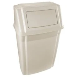 Rubbermaid Slim Jim 15 Gallon Wall Mount Trash Can (Beige)