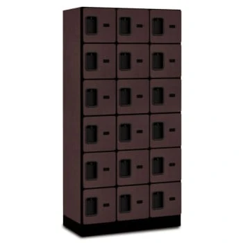 Salsbury Industries® Six Tier Locker, Mahogany Wood, 3 Wide 3 Salsbury Industries® Six Tier Locker, Mahogany Wood, 3 Wide